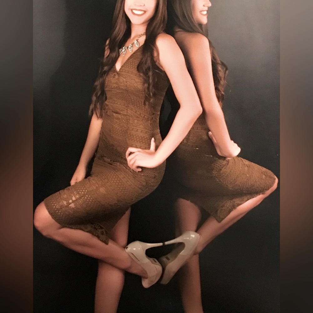 H&M Olive Green Lace mini dress.